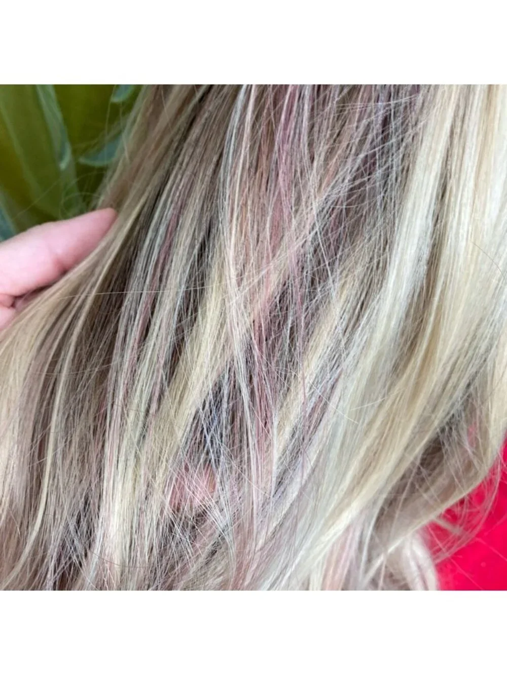 LAST ONE blonde with pink highlights layered wig
